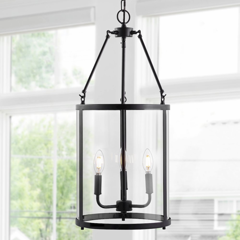Kinsley Industrial Farmhouse Iron/Glass Led Pendant. Picture 9