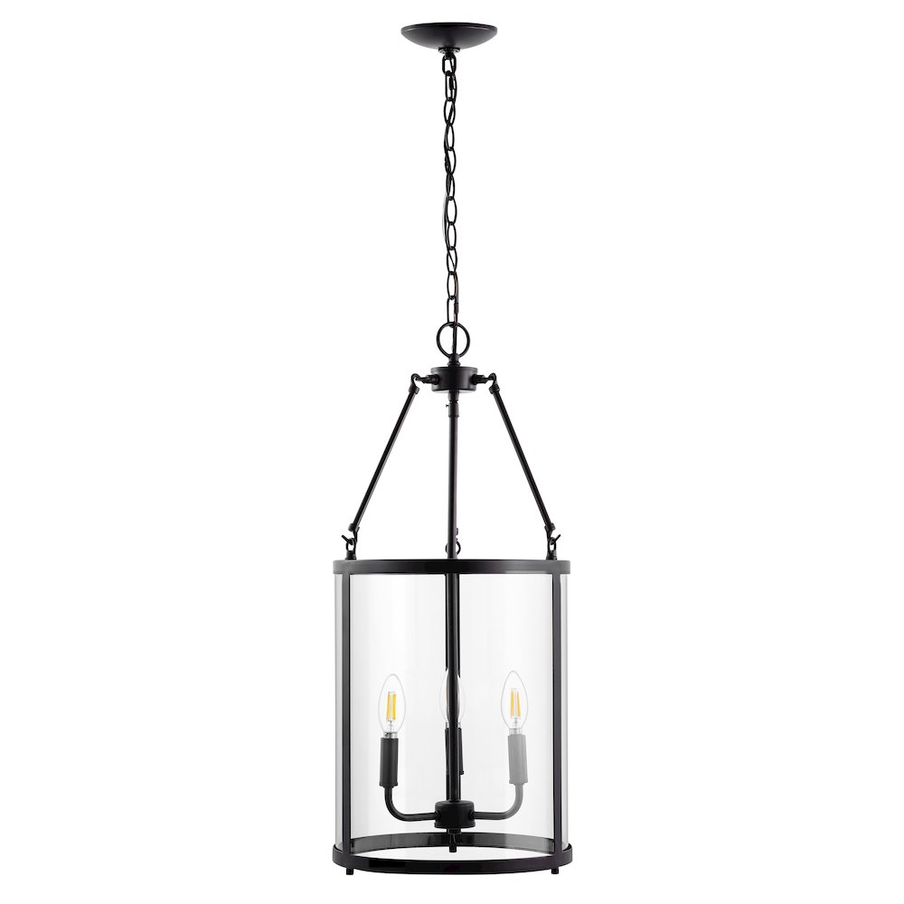 Kinsley Industrial Farmhouse Iron/Glass Led Pendant. Picture 1
