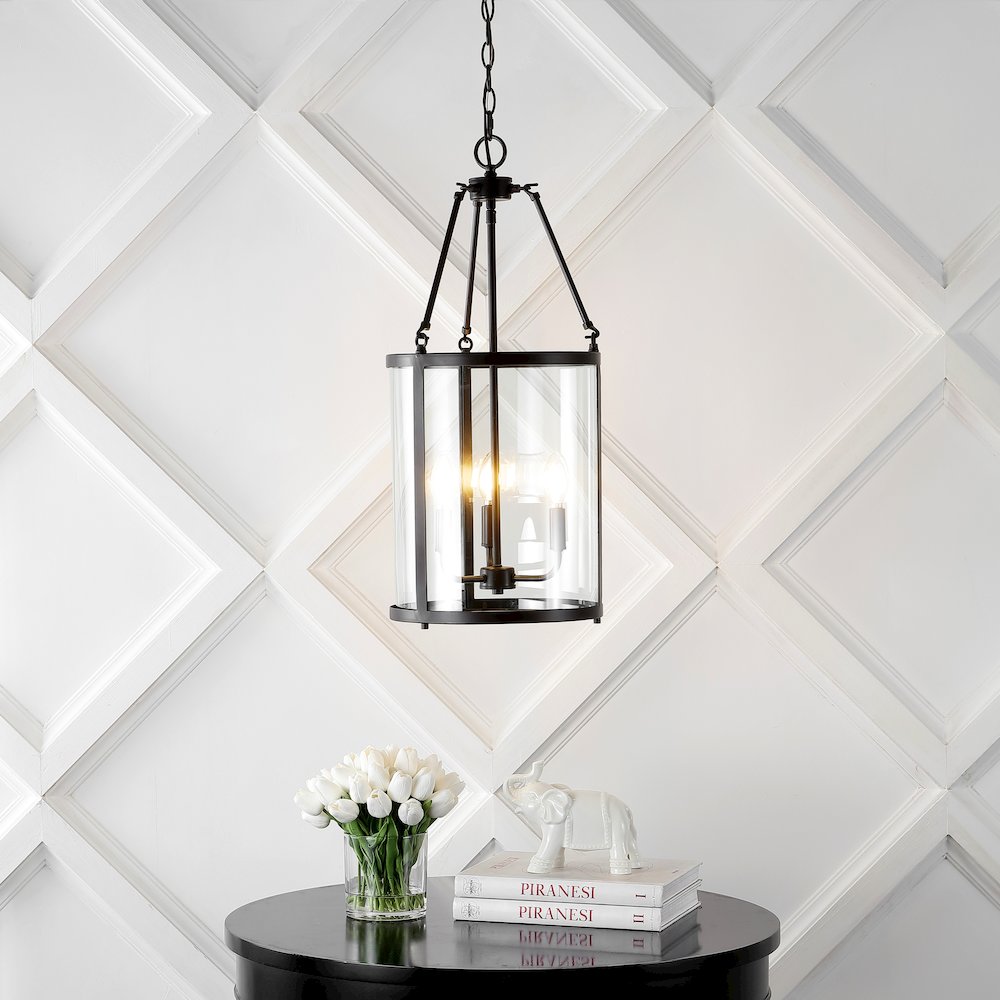 Kinsley Industrial Farmhouse Iron/Glass Led Pendant. Picture 4