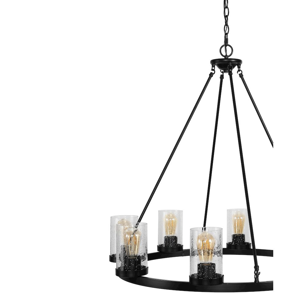 Coronet Iron/Seeded Glass Rustic Farmhouse Led Chandelier. Picture 3