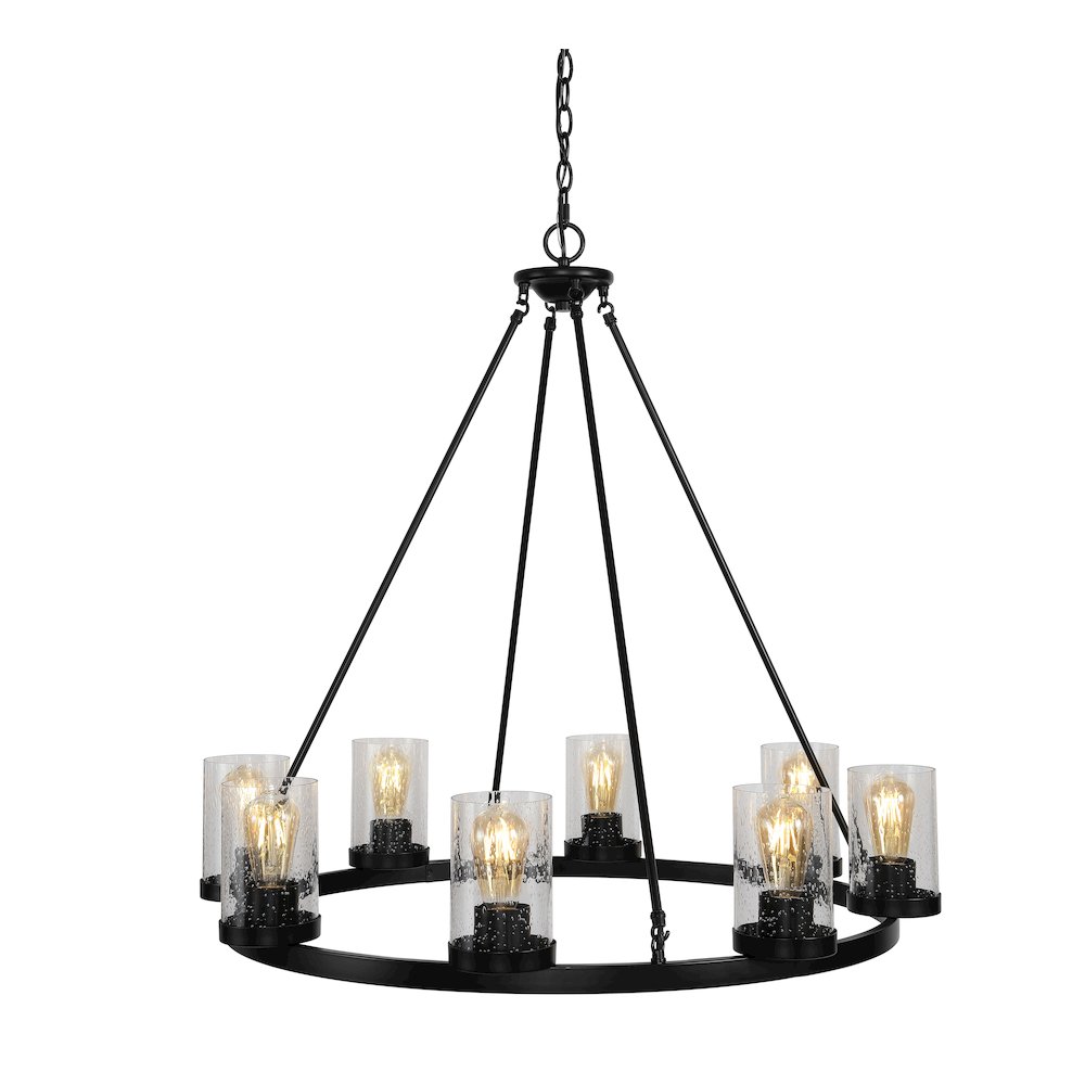 Coronet Iron/Seeded Glass Rustic Farmhouse Led Chandelier. Picture 9