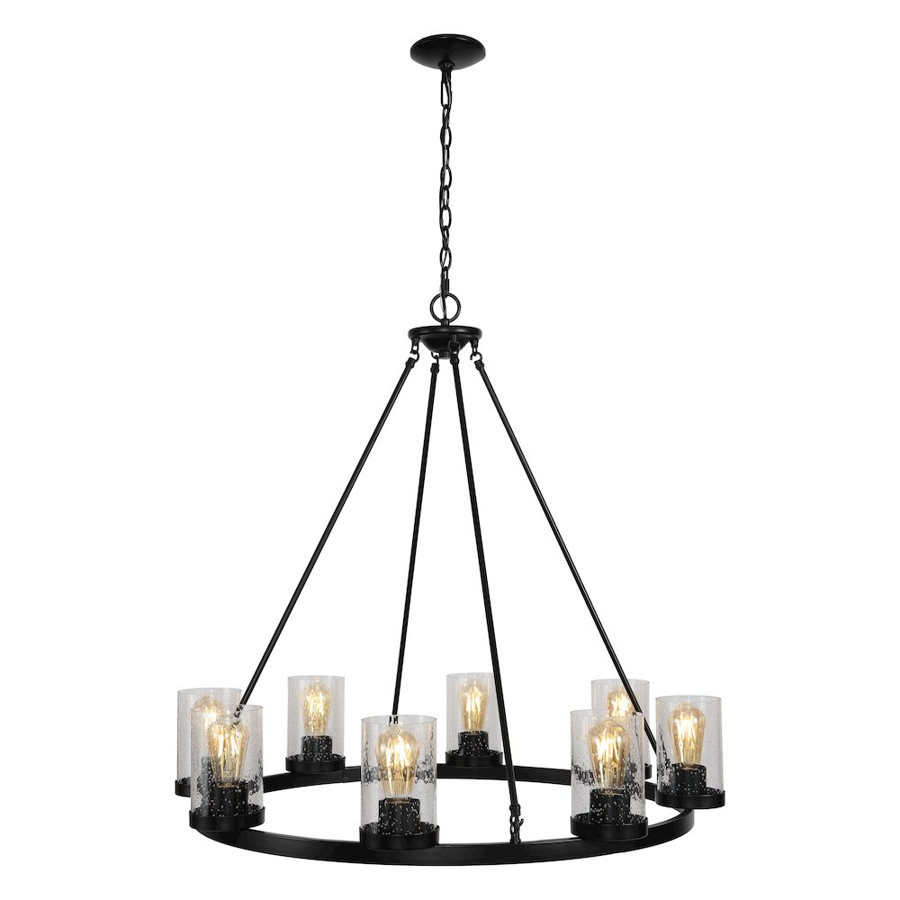 Coronet Iron/Seeded Glass Rustic Farmhouse Led Chandelier. Picture 1