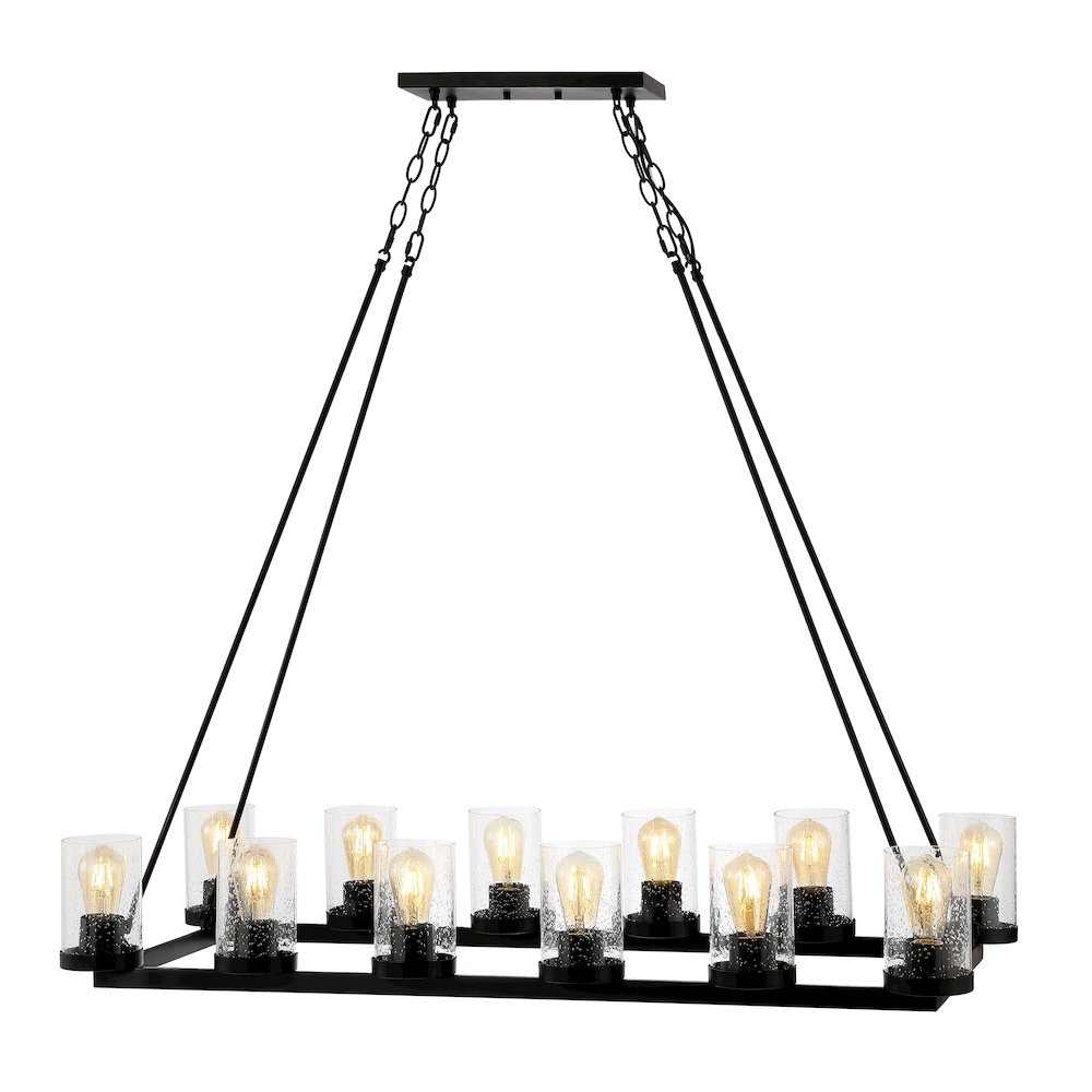 Coronet Iron/Seeded Glass Rustic Farmhouse Led Chandelier. Picture 7