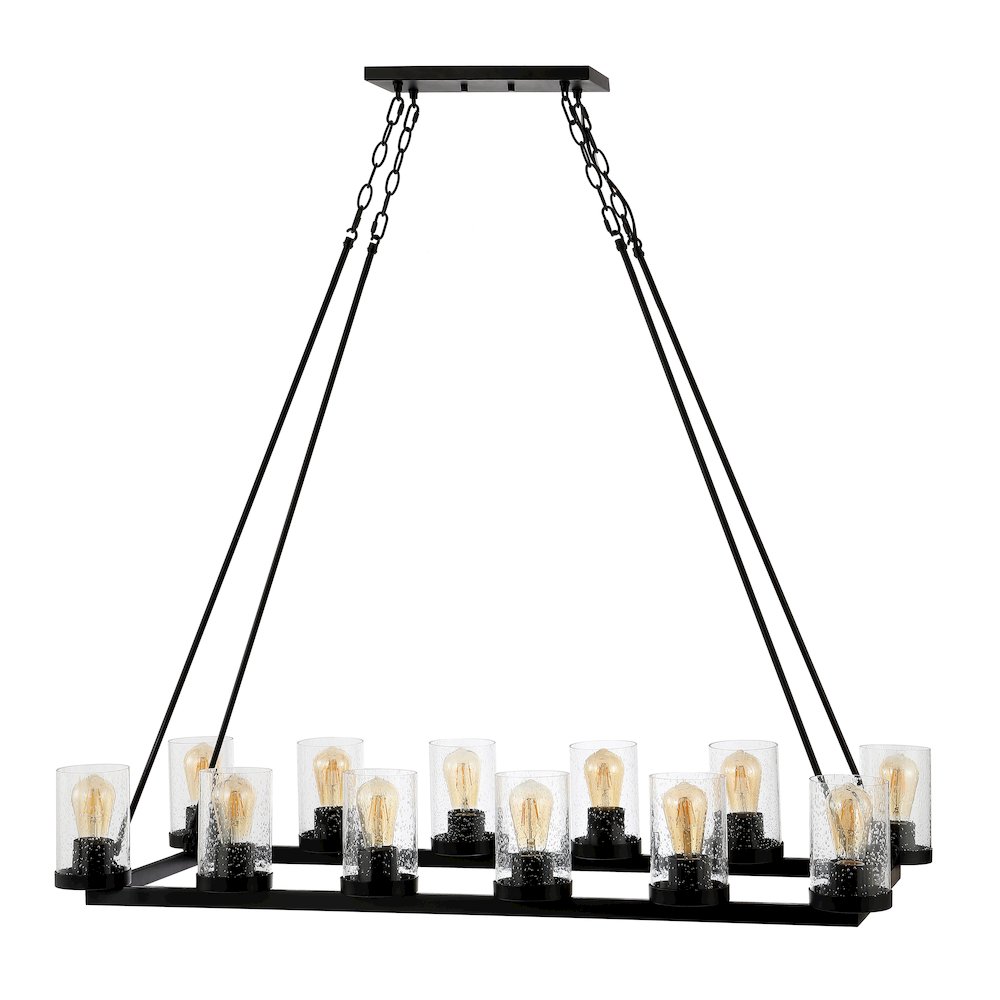 Coronet Iron/Seeded Glass Rustic Farmhouse Led Chandelier. Picture 1