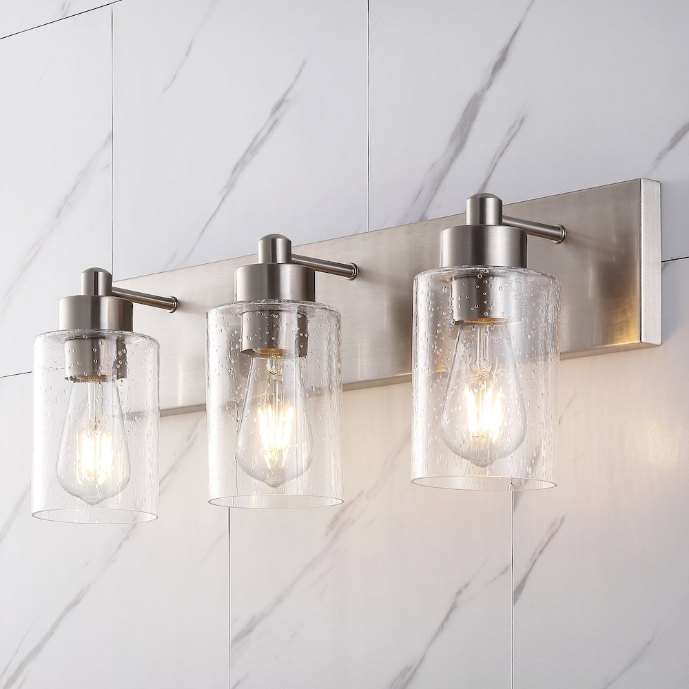 Irving Seeded Glass/Iron Modern Contemporary Led Vanity Light. Picture 12
