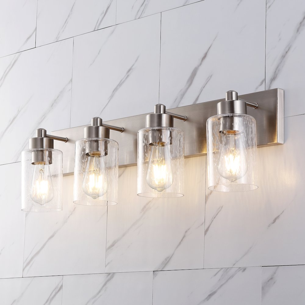 Irving Seeded Glass/Iron Modern Contemporary Led Vanity Light. Picture 12