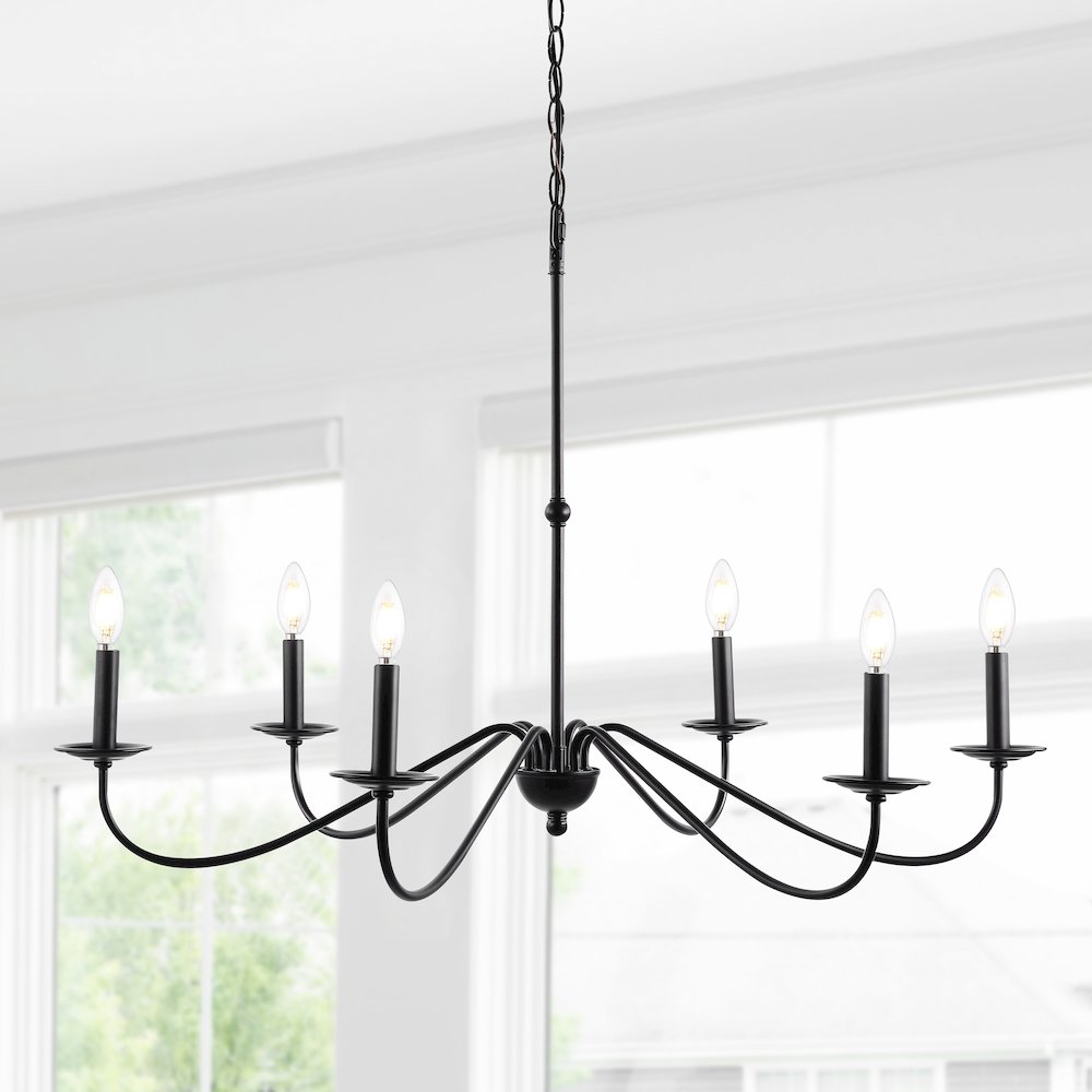 Wicklow Bohemian Farmhouse Iron Led Chandelier. Picture 10