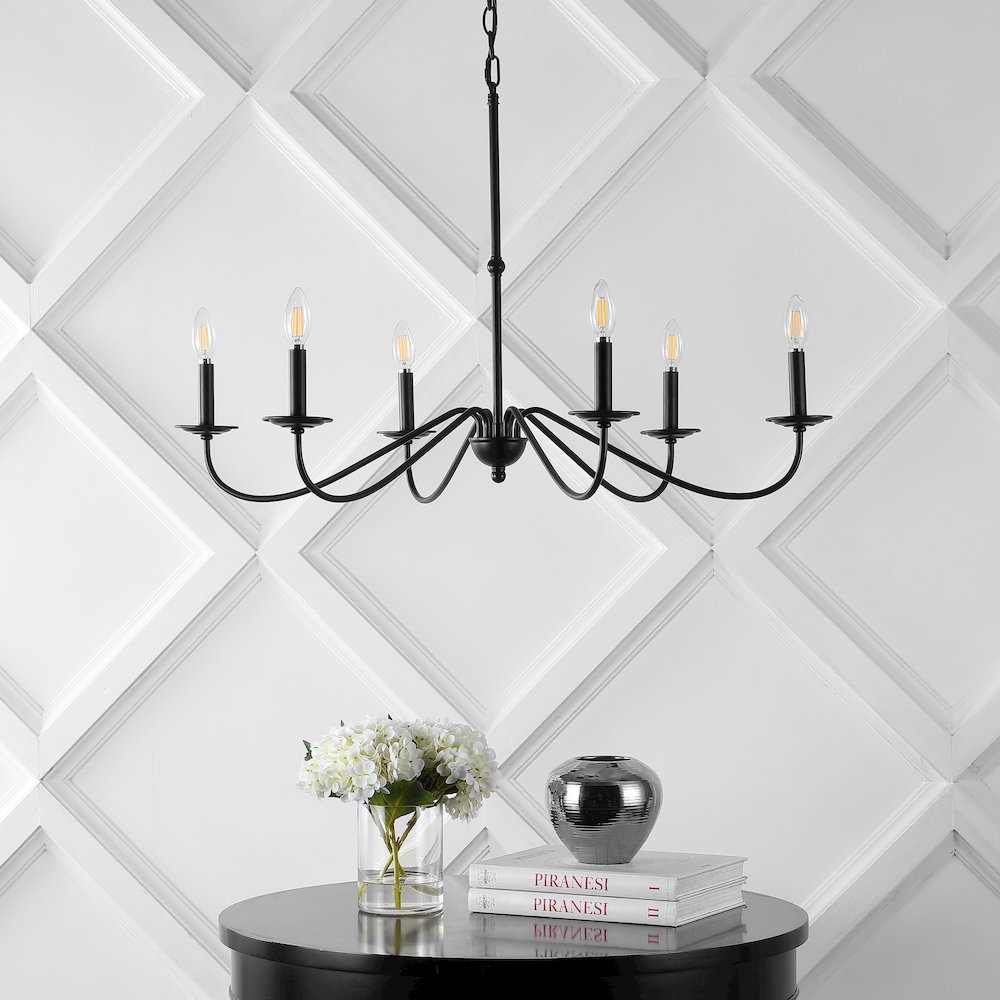 Wicklow Bohemian Farmhouse Iron Led Chandelier. Picture 6