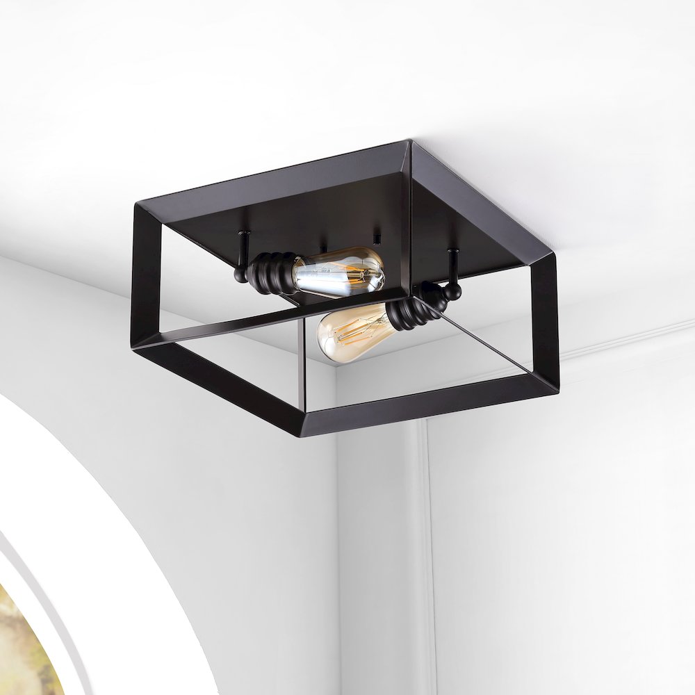 Marfa Square Iron Modern Farmhouse Led Flush Mount. Picture 6