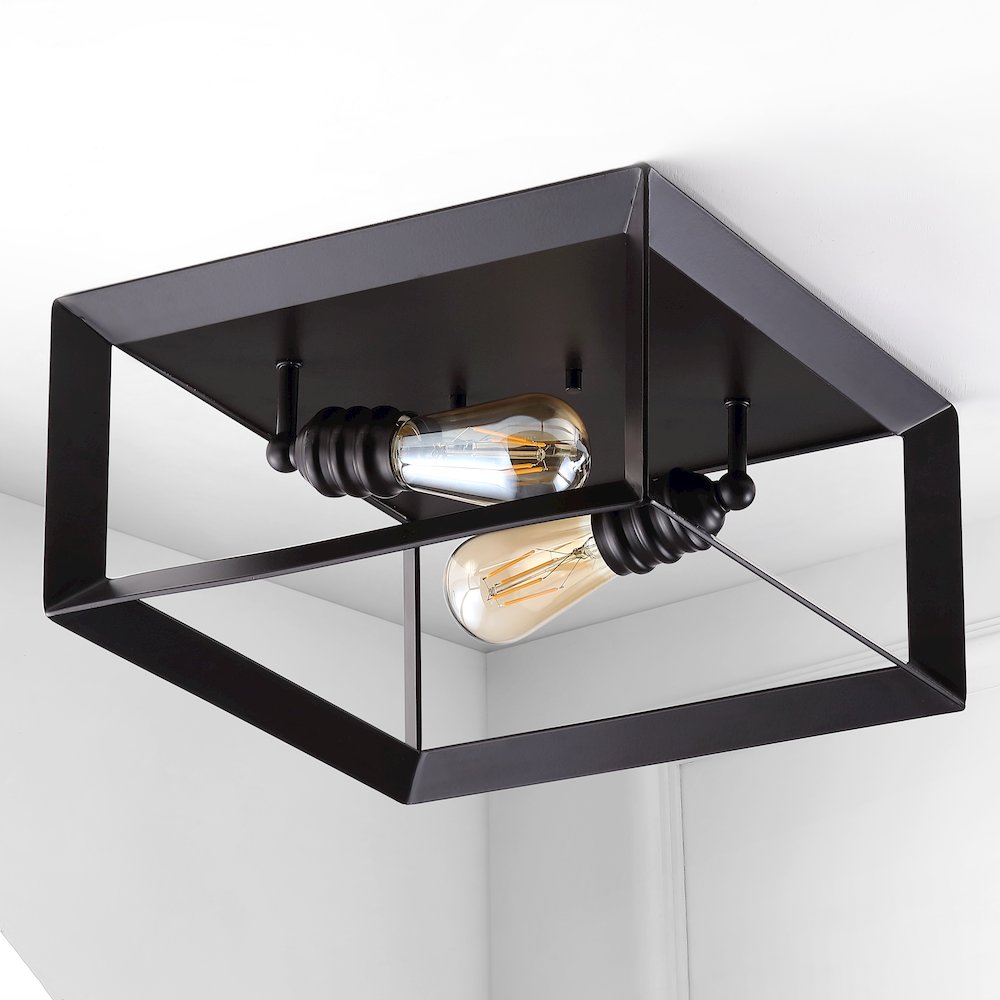 Marfa Square Iron Modern Farmhouse Led Flush Mount. Picture 5