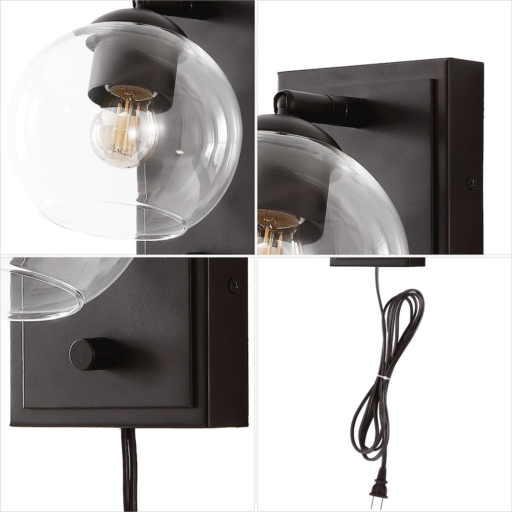 Hugo Minimalist Modern Plug In Or Hardwired Adjustable Iron Led Wall Sconce. Picture 4