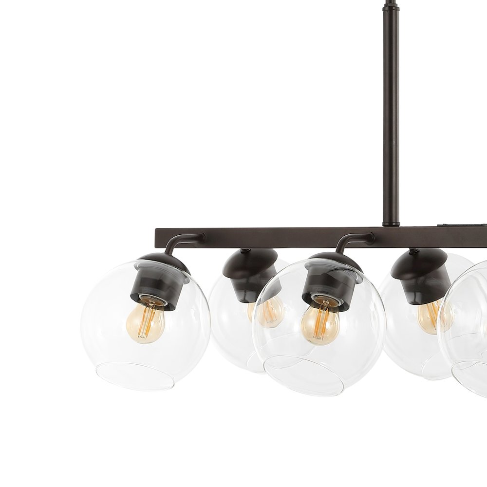 Julian Farmhouse Bohemian Iron/Glass Linear Led Pendant. Picture 2