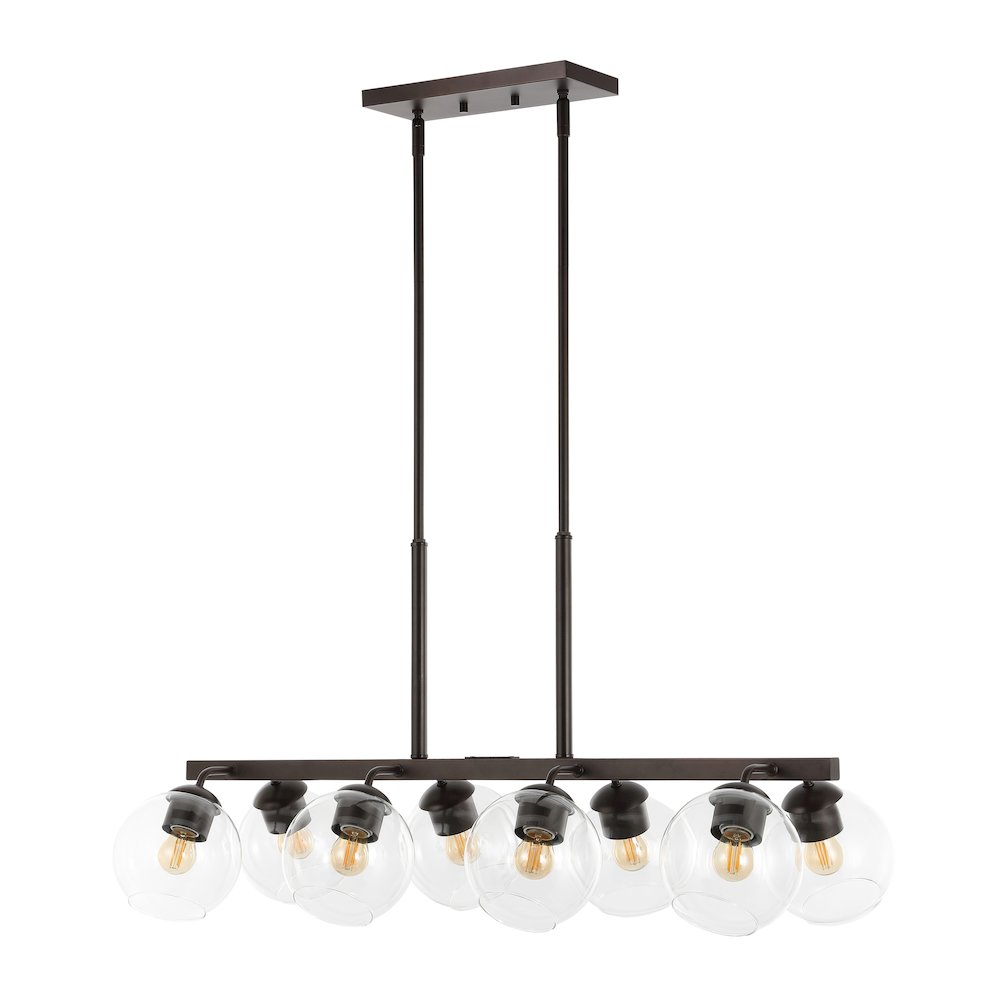 Julian Farmhouse Bohemian Iron/Glass Linear Led Pendant. Picture 1