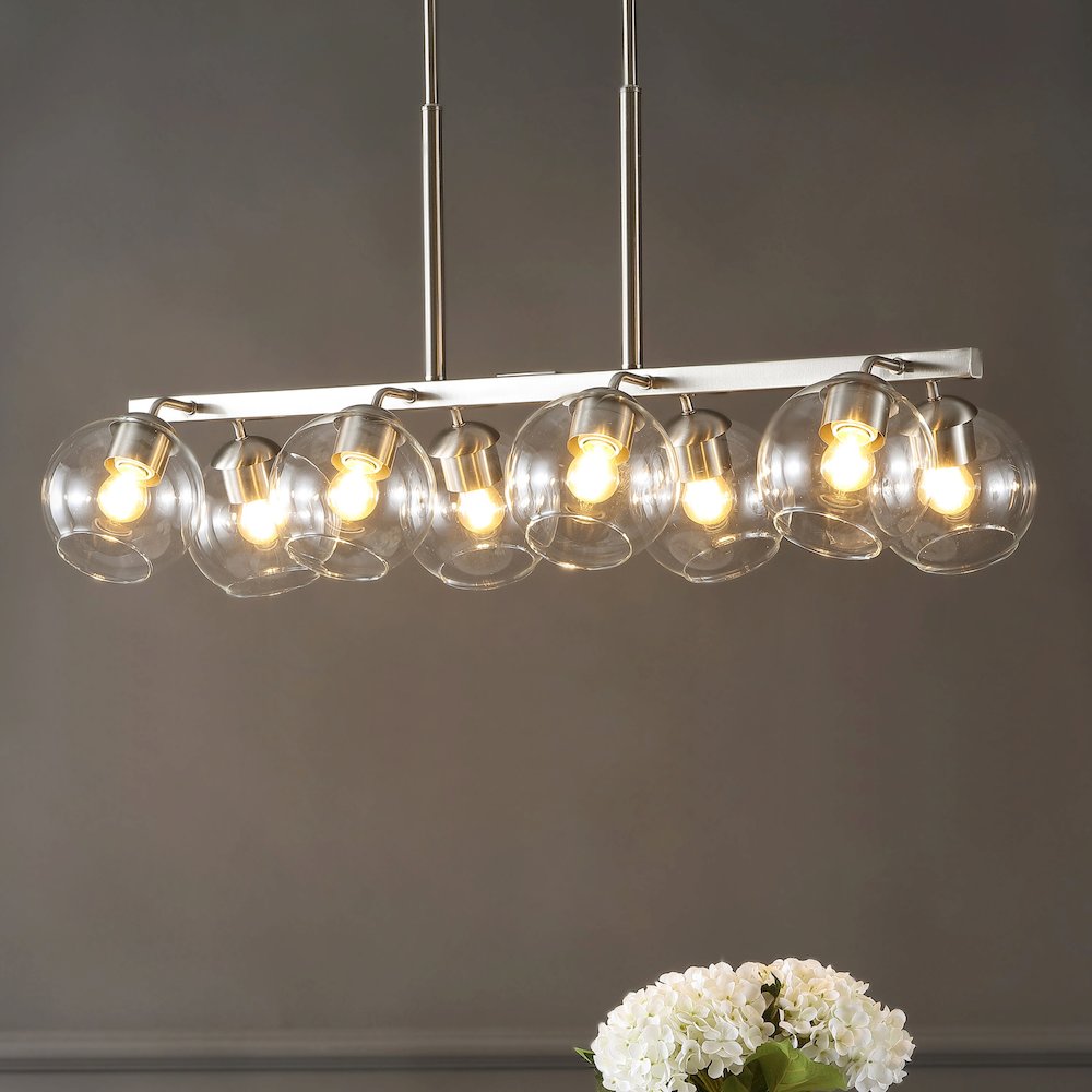 Julian Farmhouse Bohemian Iron/Glass Linear Led Pendant. Picture 8