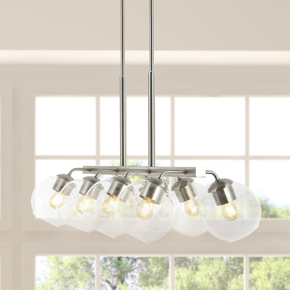 Julian Farmhouse Bohemian Iron/Glass Linear Led Pendant. Picture 9