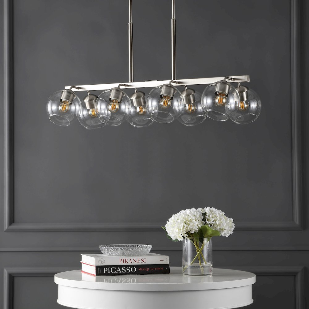 Julian Farmhouse Bohemian Iron/Glass Linear Led Pendant. Picture 5