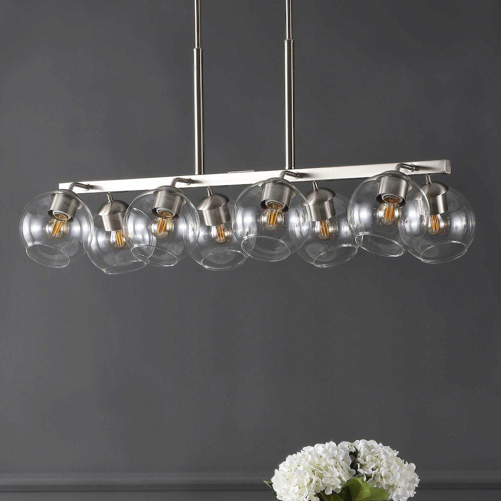 Julian Farmhouse Bohemian Iron/Glass Linear Led Pendant. Picture 6