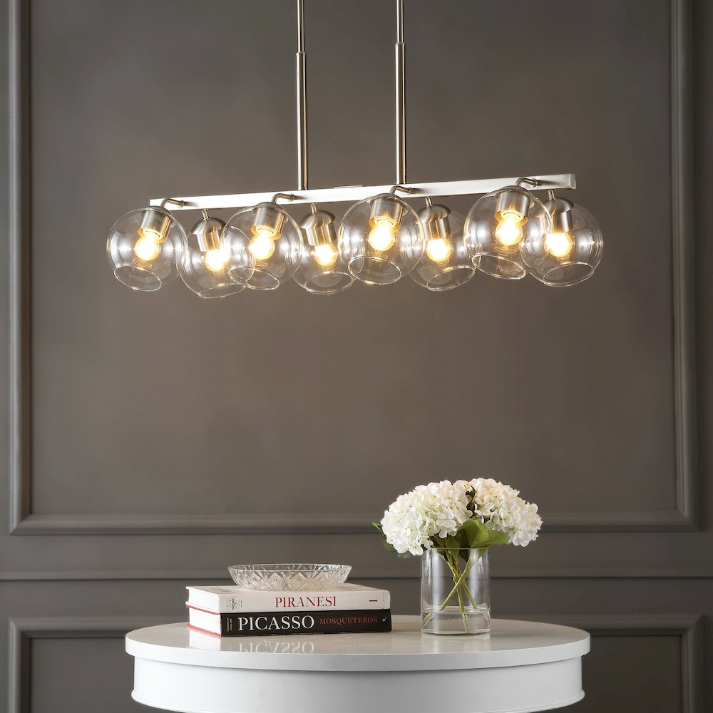 Julian Farmhouse Bohemian Iron/Glass Linear Led Pendant. Picture 4