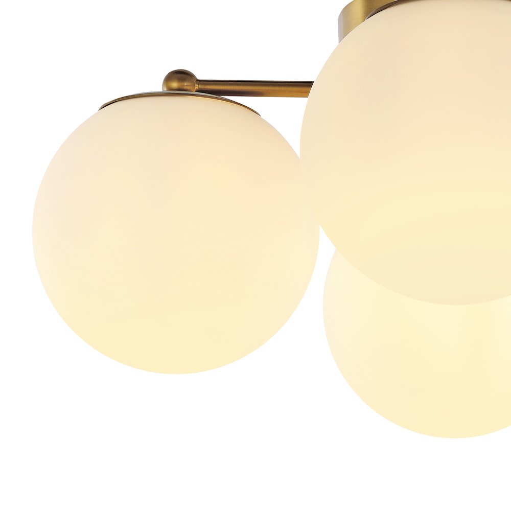Orly Bohemian Farmhouse Ironfrosted Glass Led Semi Flush Mount. Picture 2