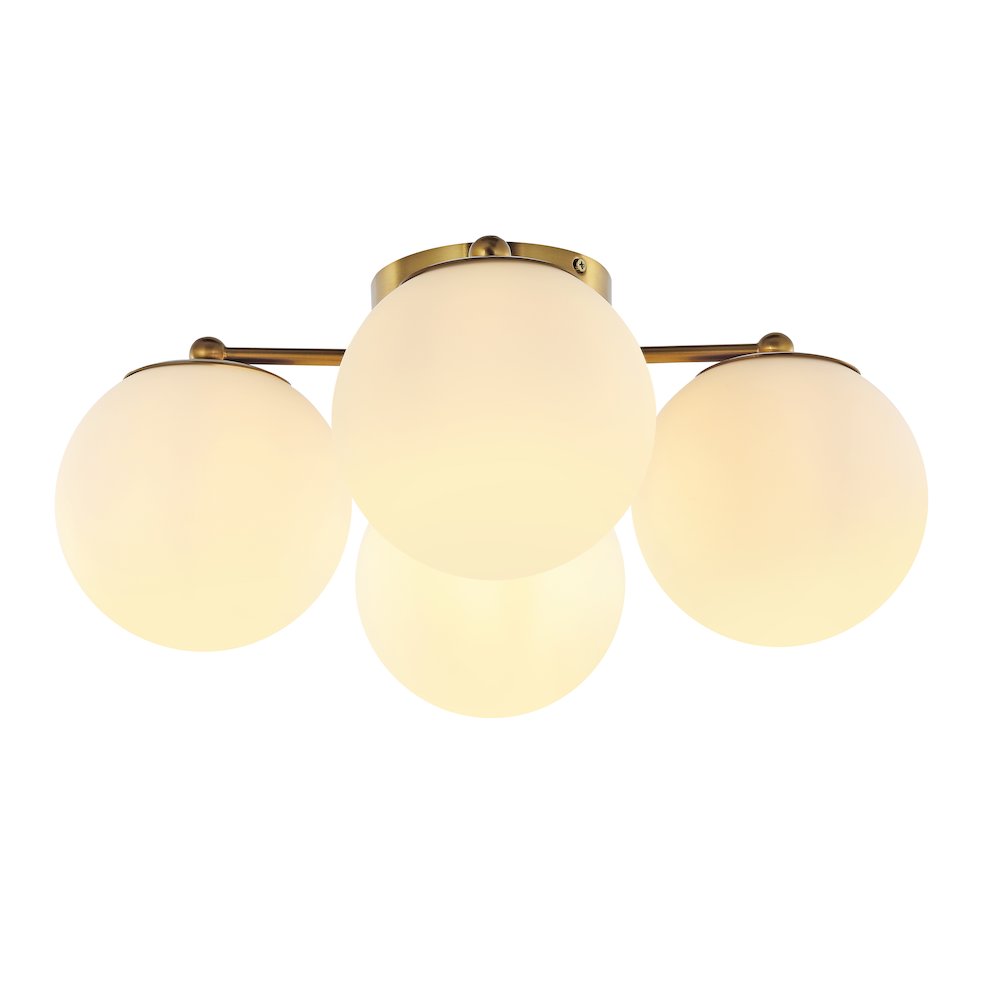 Orly Bohemian Farmhouse Ironfrosted Glass Led Semi Flush Mount. Picture 6