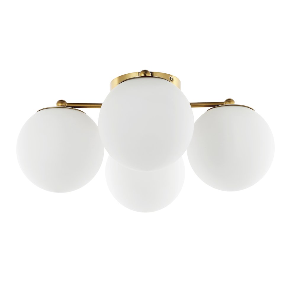 Orly Bohemian Farmhouse Ironfrosted Glass Led Semi Flush Mount. Picture 1