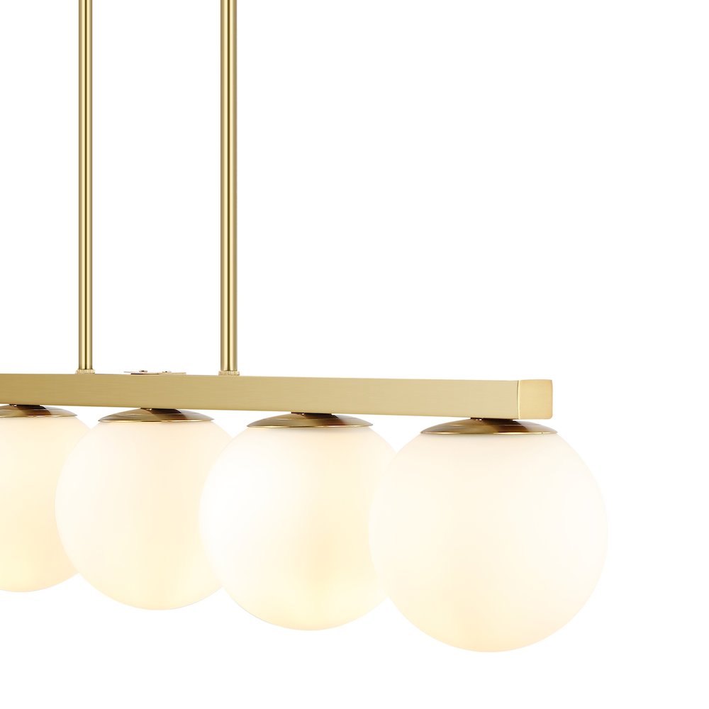 Luca Parisian Modern Glam Iron Globe Linear Led Pendant. Picture 3