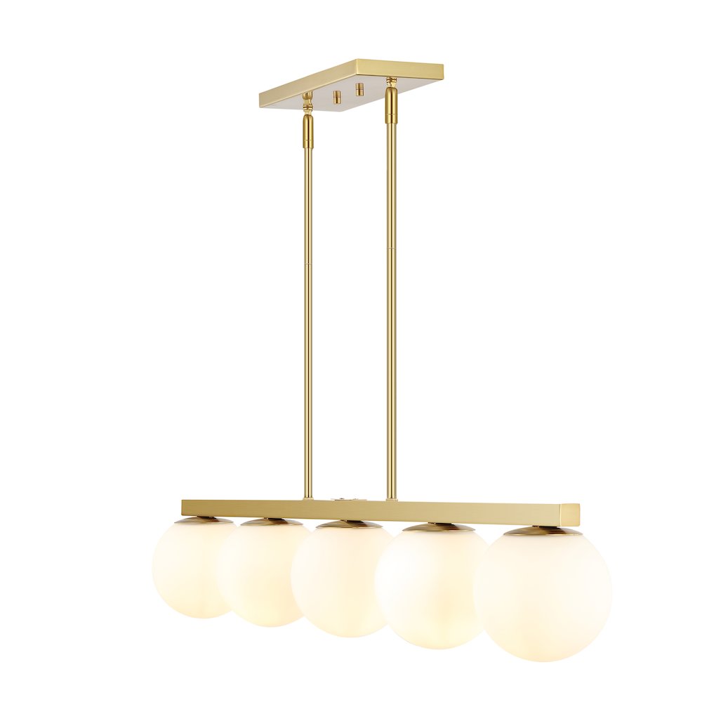 Luca Parisian Modern Glam Iron Globe Linear Led Pendant. Picture 8