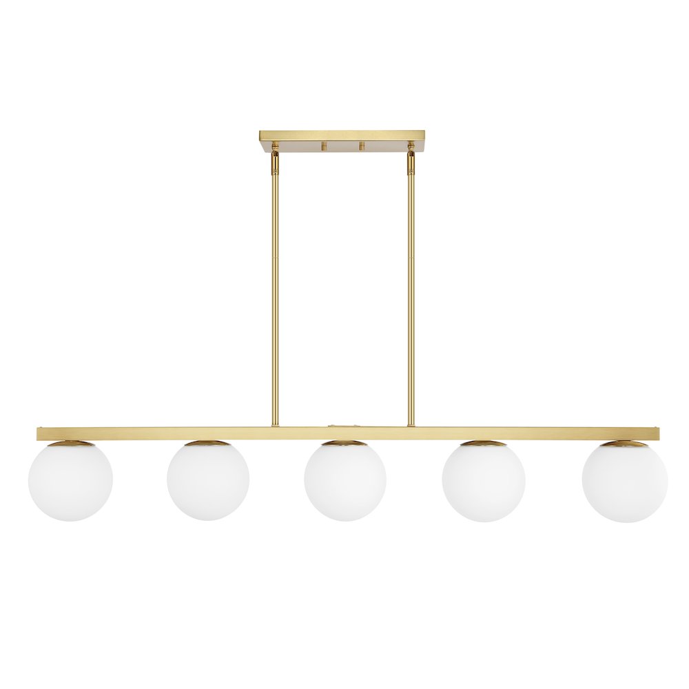 Luca Parisian Modern Glam Iron Globe Linear Led Pendant. Picture 2