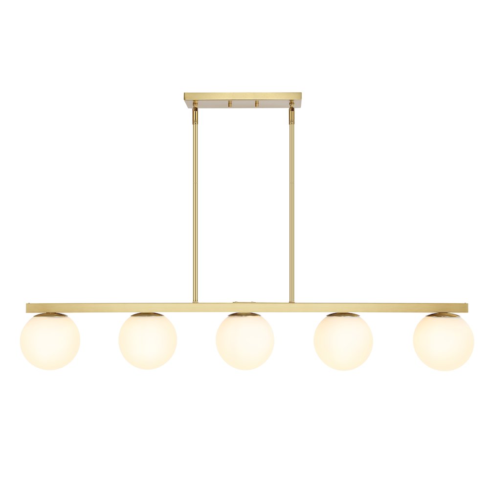 Luca Parisian Modern Glam Iron Globe Linear Led Pendant. Picture 1