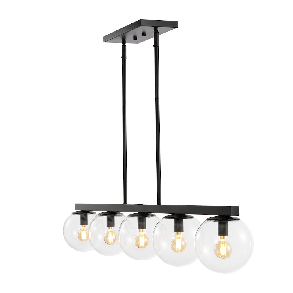 Luca Parisian Modern Glam Iron Globe Linear Led Pendant. Picture 8