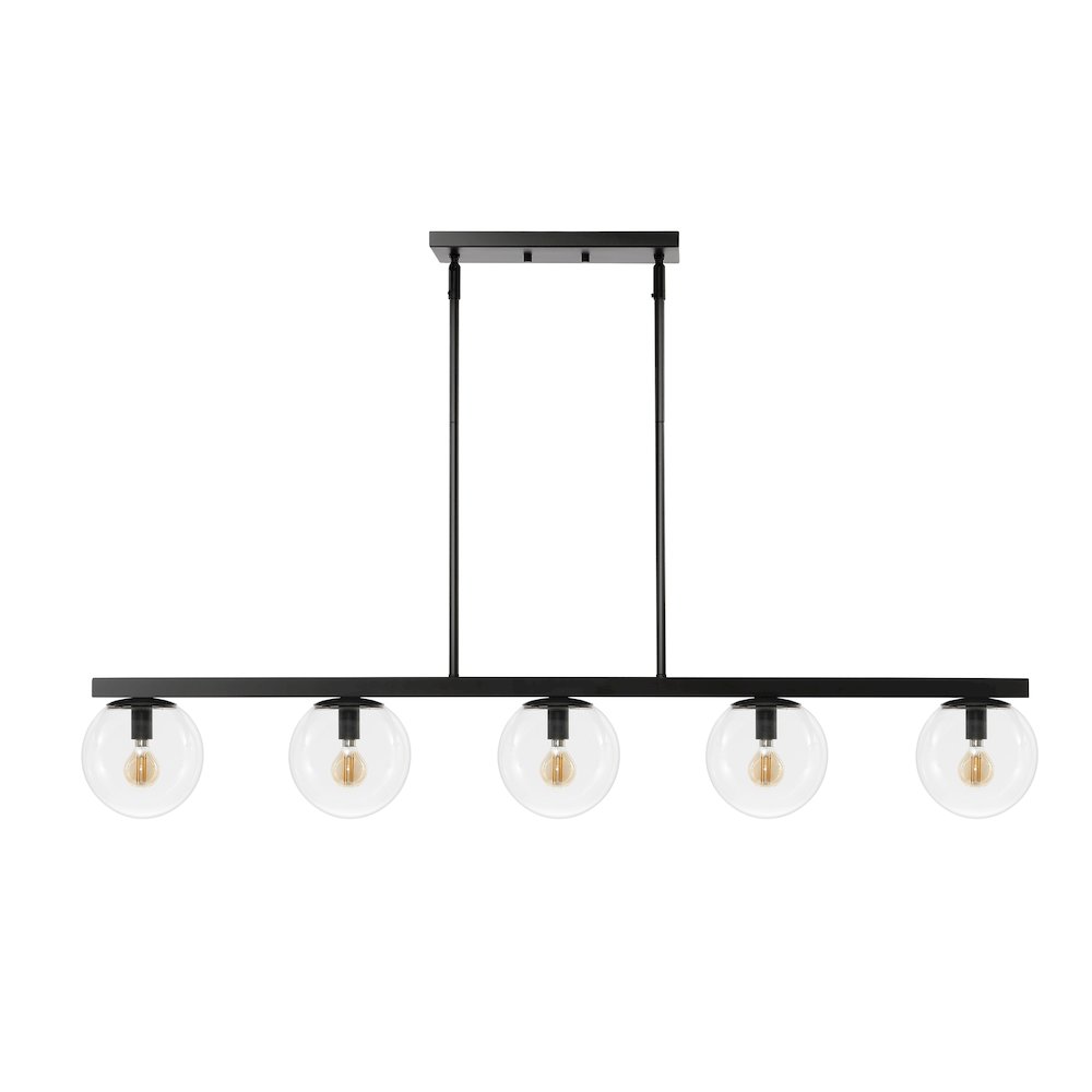 Luca Parisian Modern Glam Iron Globe Linear Led Pendant. Picture 2