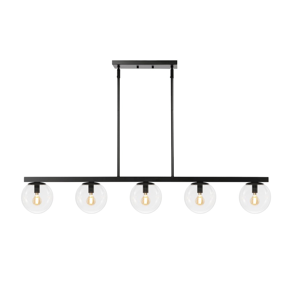 Luca Parisian Modern Glam Iron Globe Linear Led Pendant. Picture 1