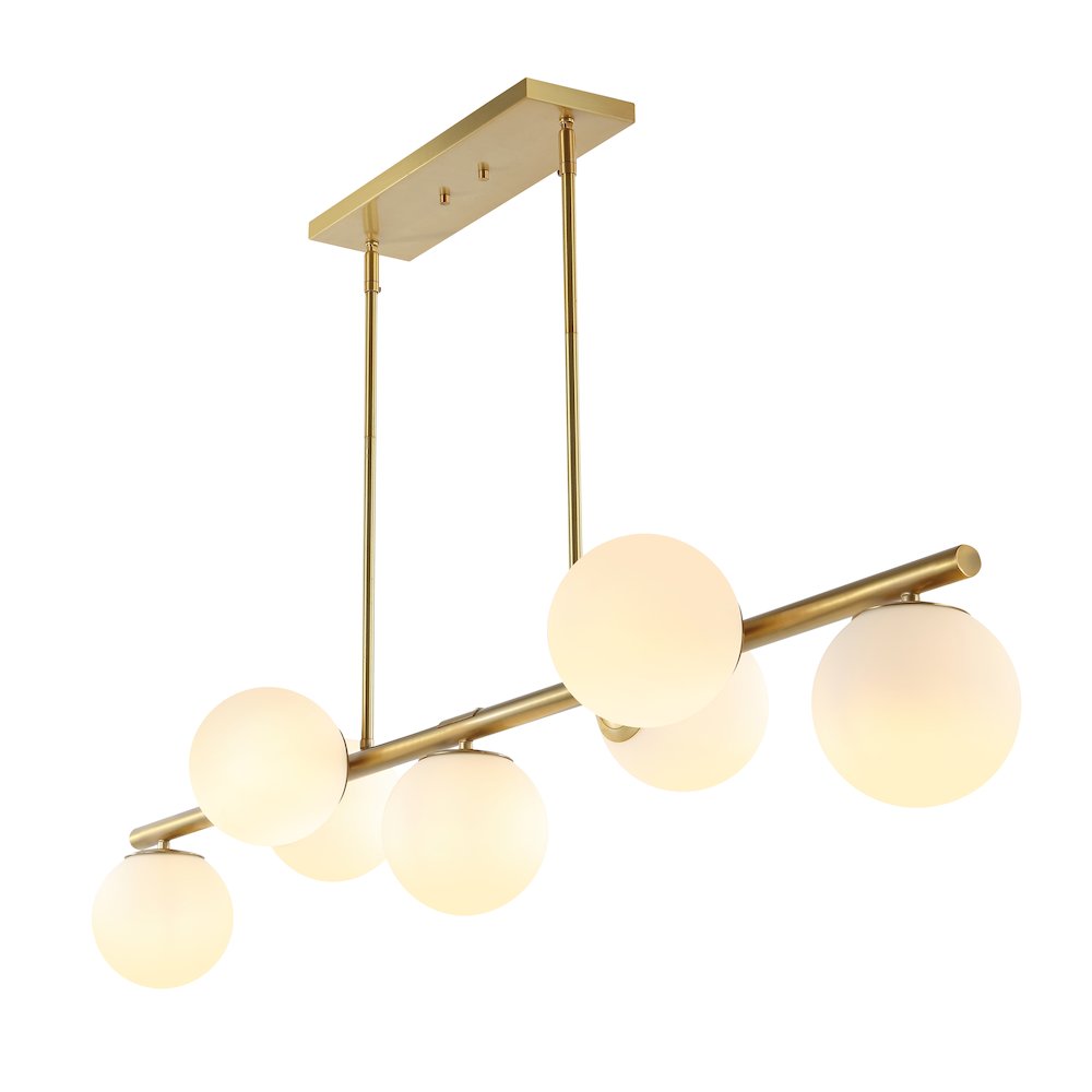 Luca Parisian Modern Glam Iron Globe Linear Led Pendant. Picture 8