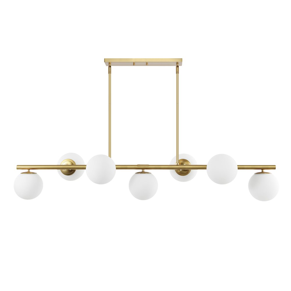 Luca Parisian Modern Glam Iron Globe Linear Led Pendant. Picture 2