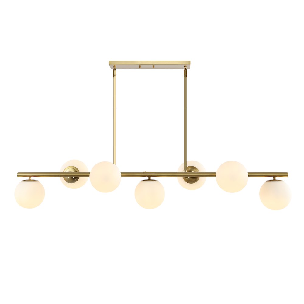 Luca Parisian Modern Glam Iron Globe Linear Led Pendant. Picture 1