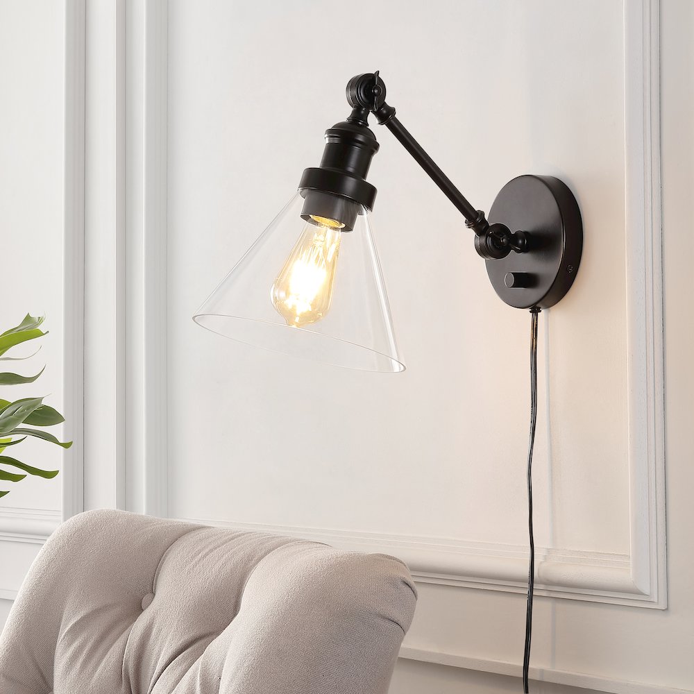 Cowie Iron/Glass Adjustable Led Wall Sconce. Picture 6