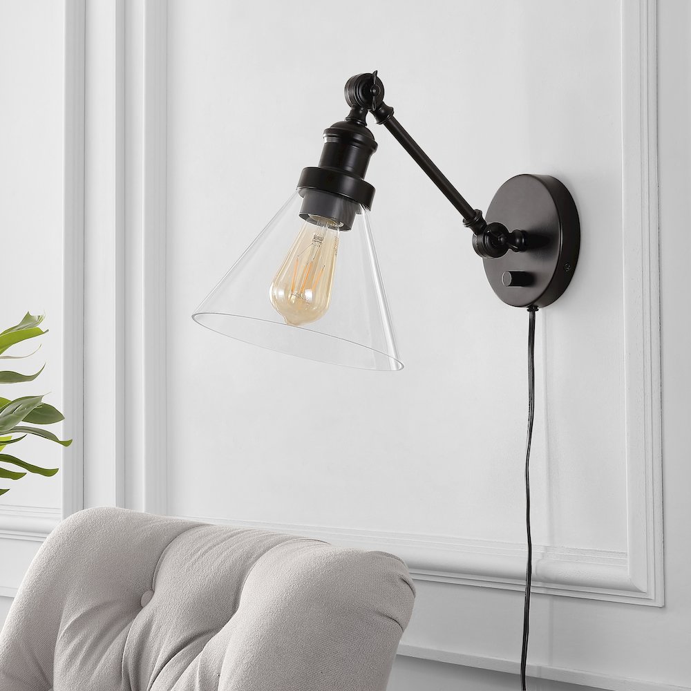 Cowie Iron/Glass Adjustable Led Wall Sconce. Picture 4