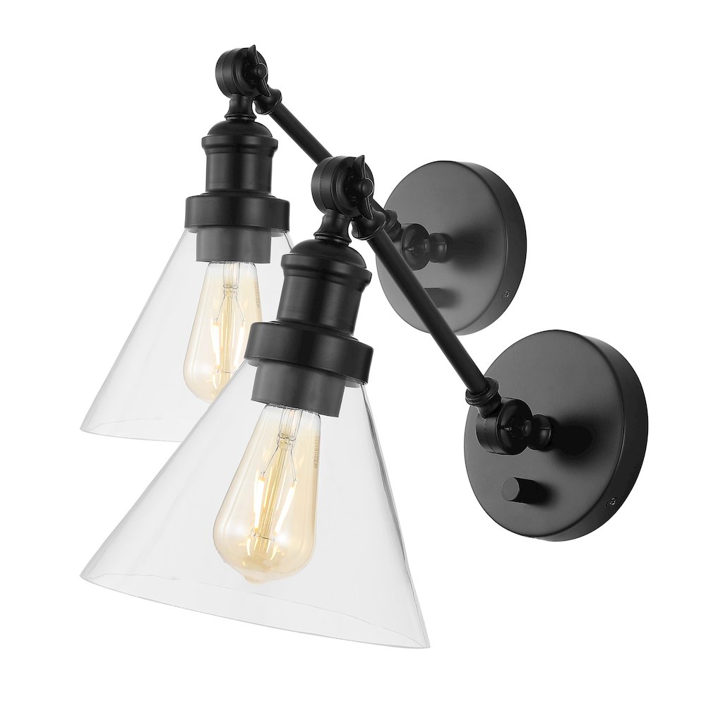 Cowie Iron/Glass Adjustable Led Wall Sconce (Set Of 2). Picture 4