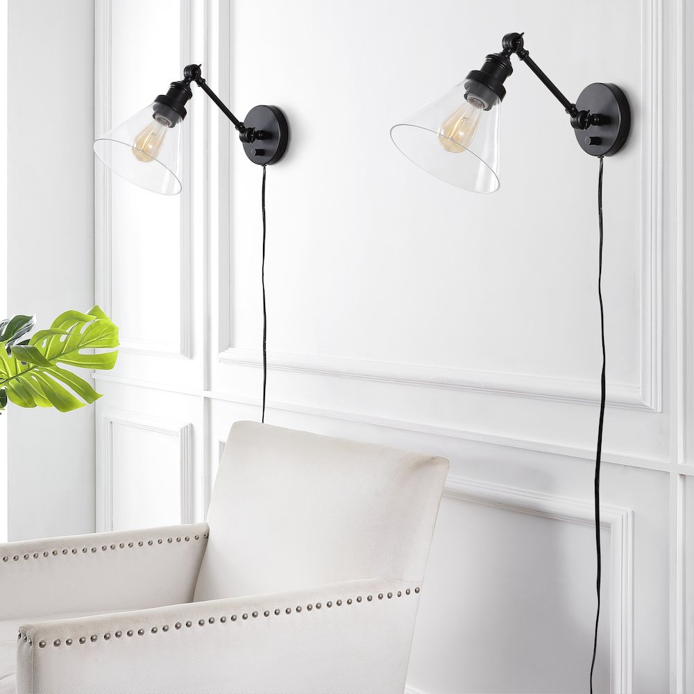Cowie Iron/Glass Adjustable Led Wall Sconce (Set Of 2). Picture 3