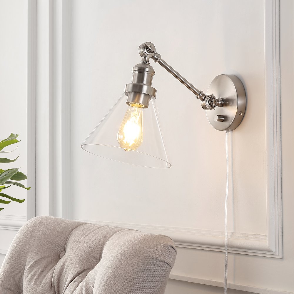 Cowie Iron/Glass Adjustable Led Wall Sconce. Picture 6