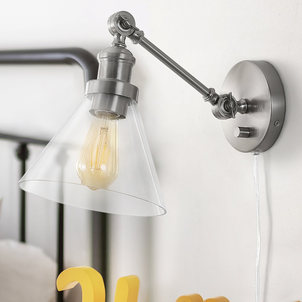 Cowie Iron/Glass Adjustable Led Wall Sconce. Picture 7