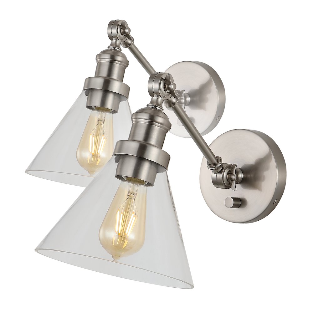 Cowie Iron/Glass Adjustable Led Wall Sconce (Set Of 2). Picture 4