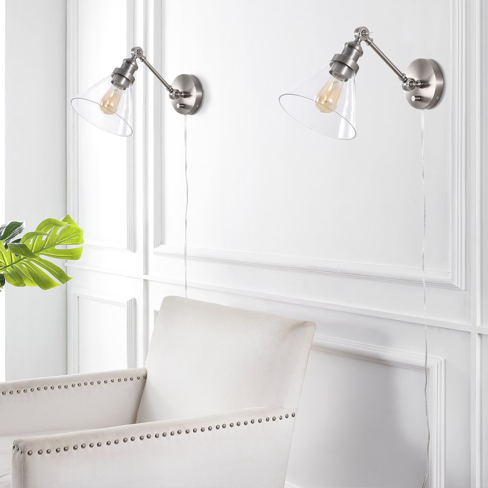 Cowie Iron/Glass Adjustable Led Wall Sconce (Set Of 2). Picture 3
