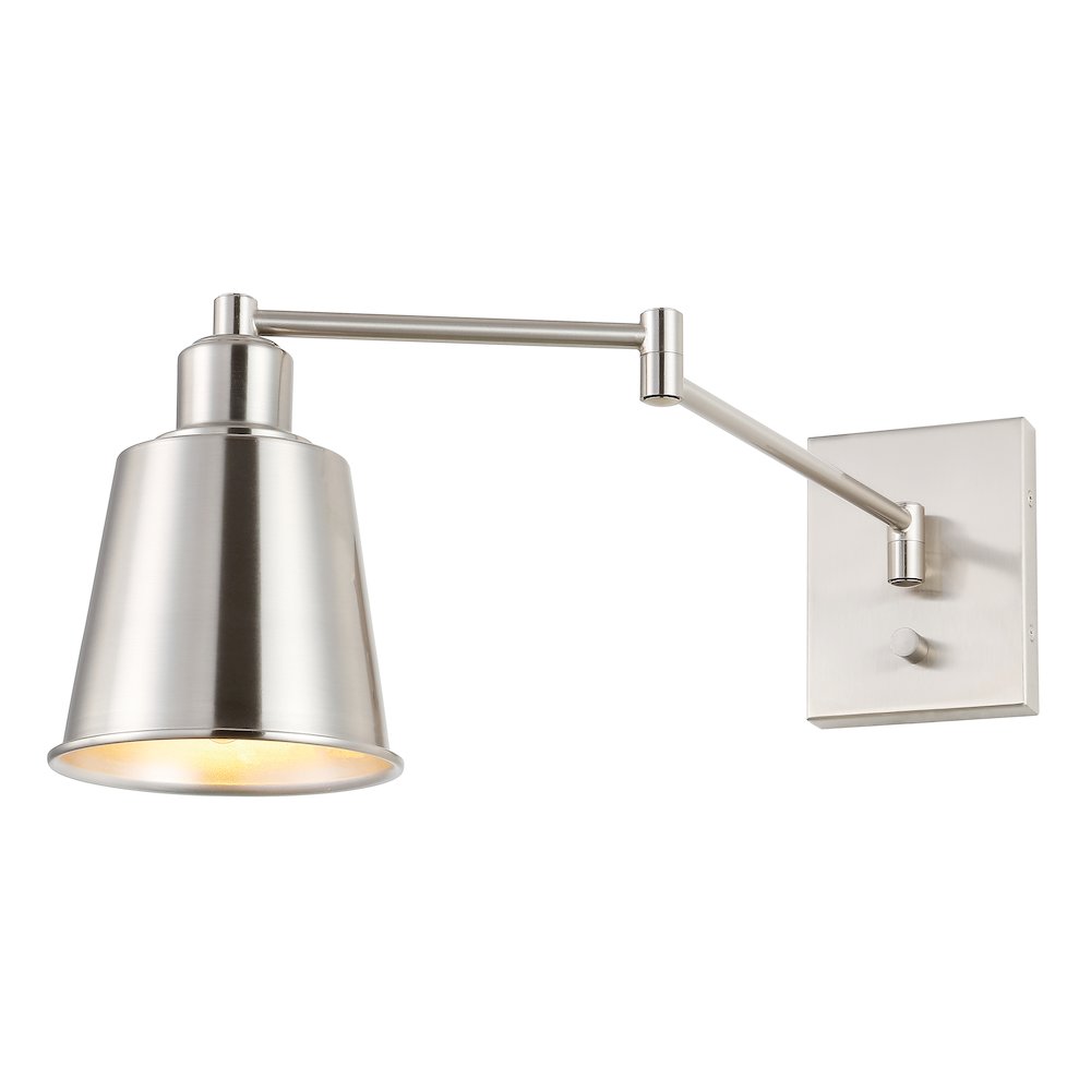 Cary Iron Contemporary Swing Arm Led Wall Sconce. Picture 5