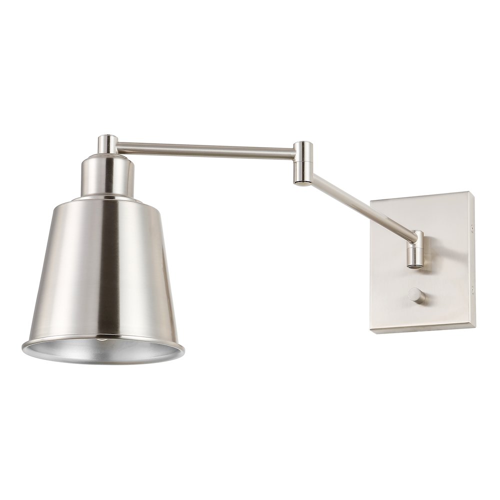 Cary Iron Contemporary Swing Arm Led Wall Sconce. Picture 1
