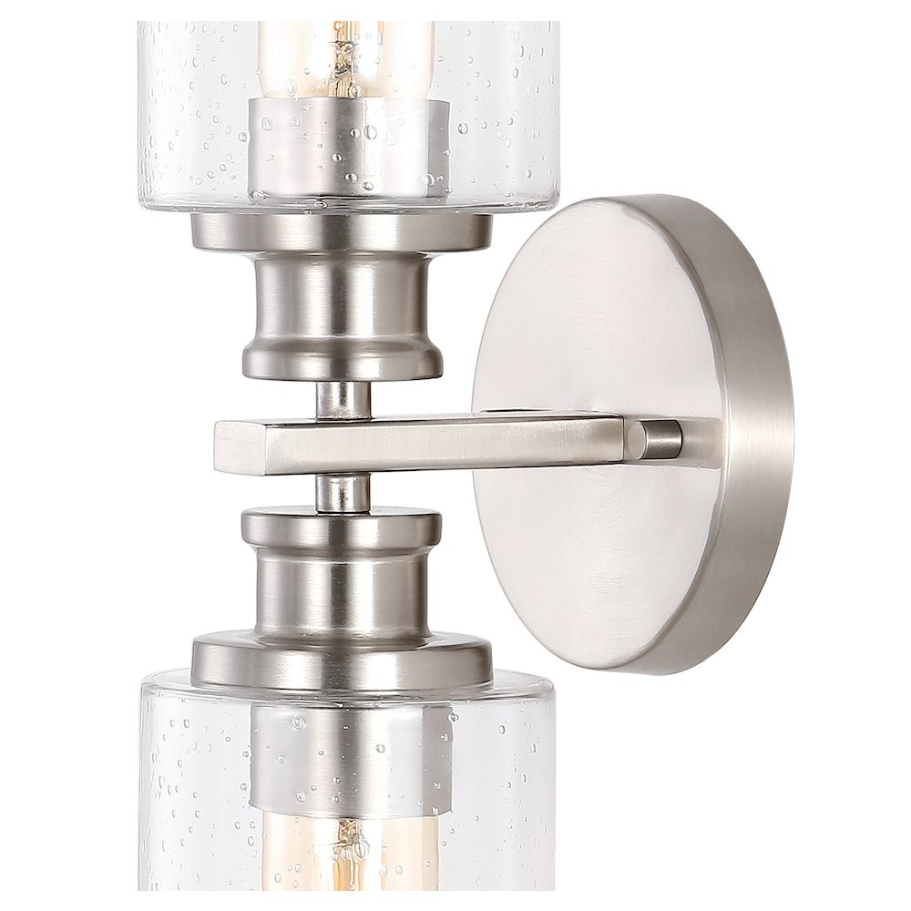 Jules Edison Cylinder Iron/Seeded Glass Farmhouse Contemporary Led Wall Sconce. Picture 4