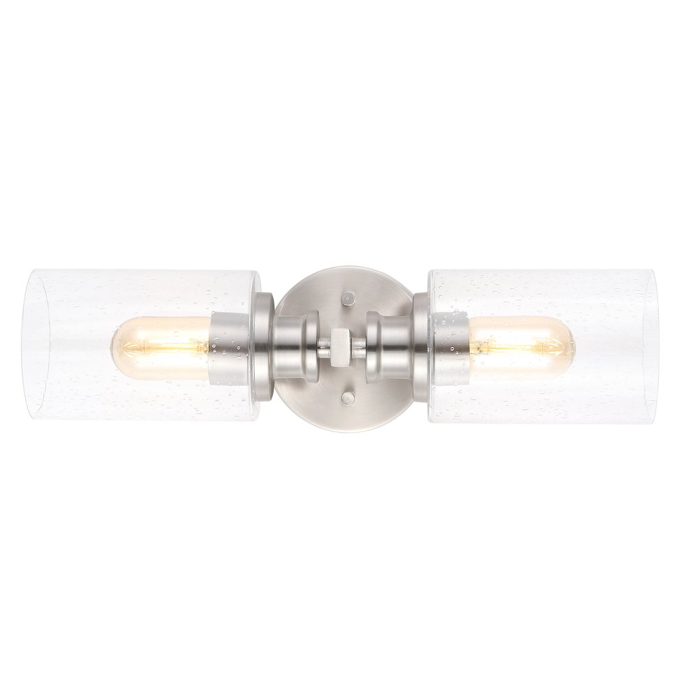 Jules Edison Cylinder Iron/Seeded Glass Farmhouse Contemporary Led Wall Sconce. Picture 5