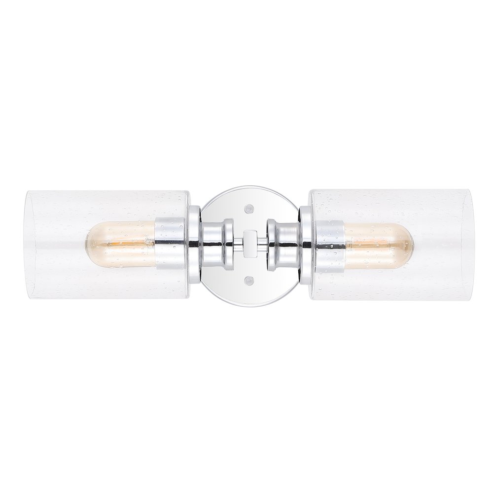 Jules Edison Cylinder Iron/Seeded Glass Farmhouse Contemporary Led Wall Sconce. Picture 6