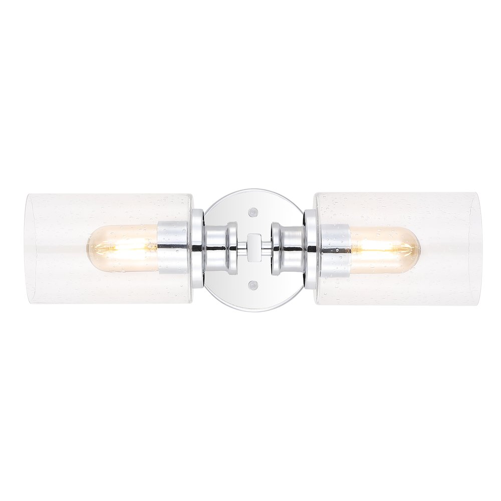 Jules Edison Cylinder Iron/Seeded Glass Farmhouse Contemporary Led Wall Sconce. Picture 5