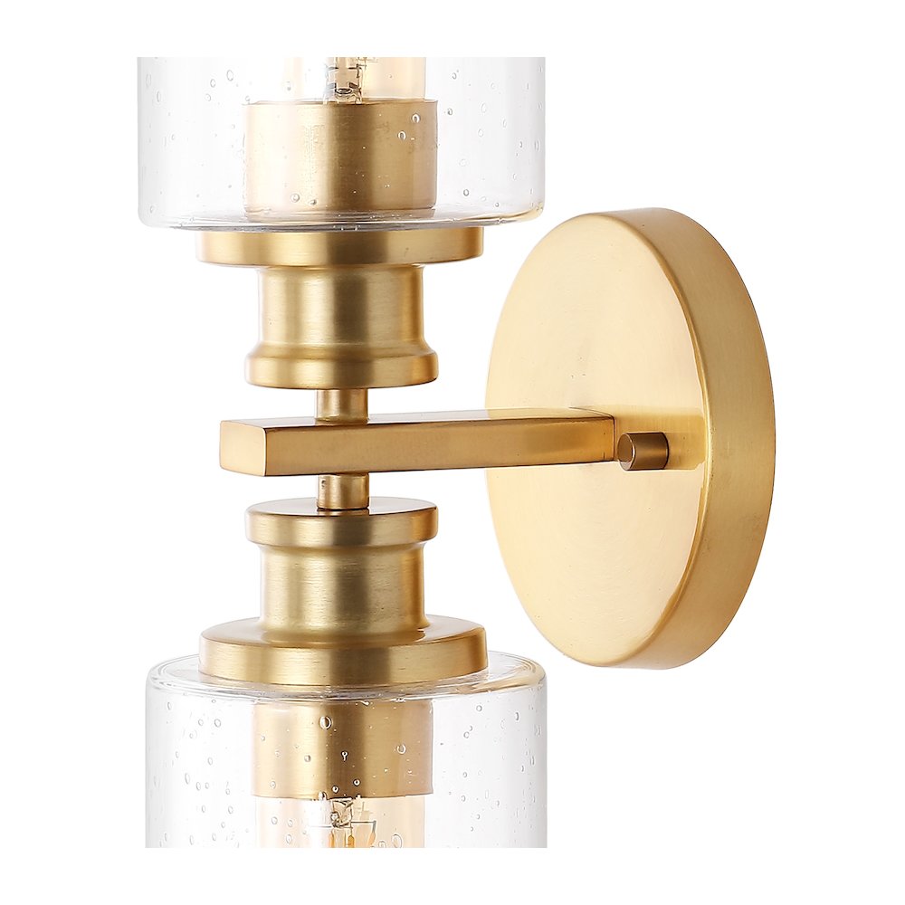 Jules Edison Cylinder Iron/Seeded Glass Farmhouse Contemporary Led Wall Sconce. Picture 4